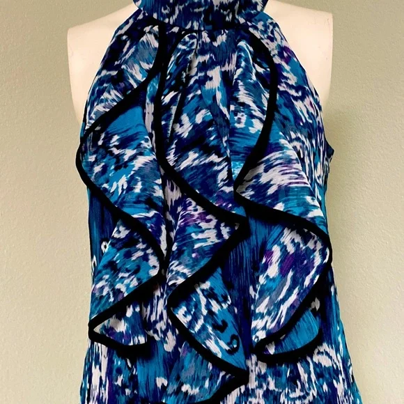 B-Wear Byer California Multicolored Sleeveless Teal & Purple Dressy Blouse Sz S - Picture 5 of 9